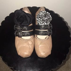 Miu Miu lace up ballet flats